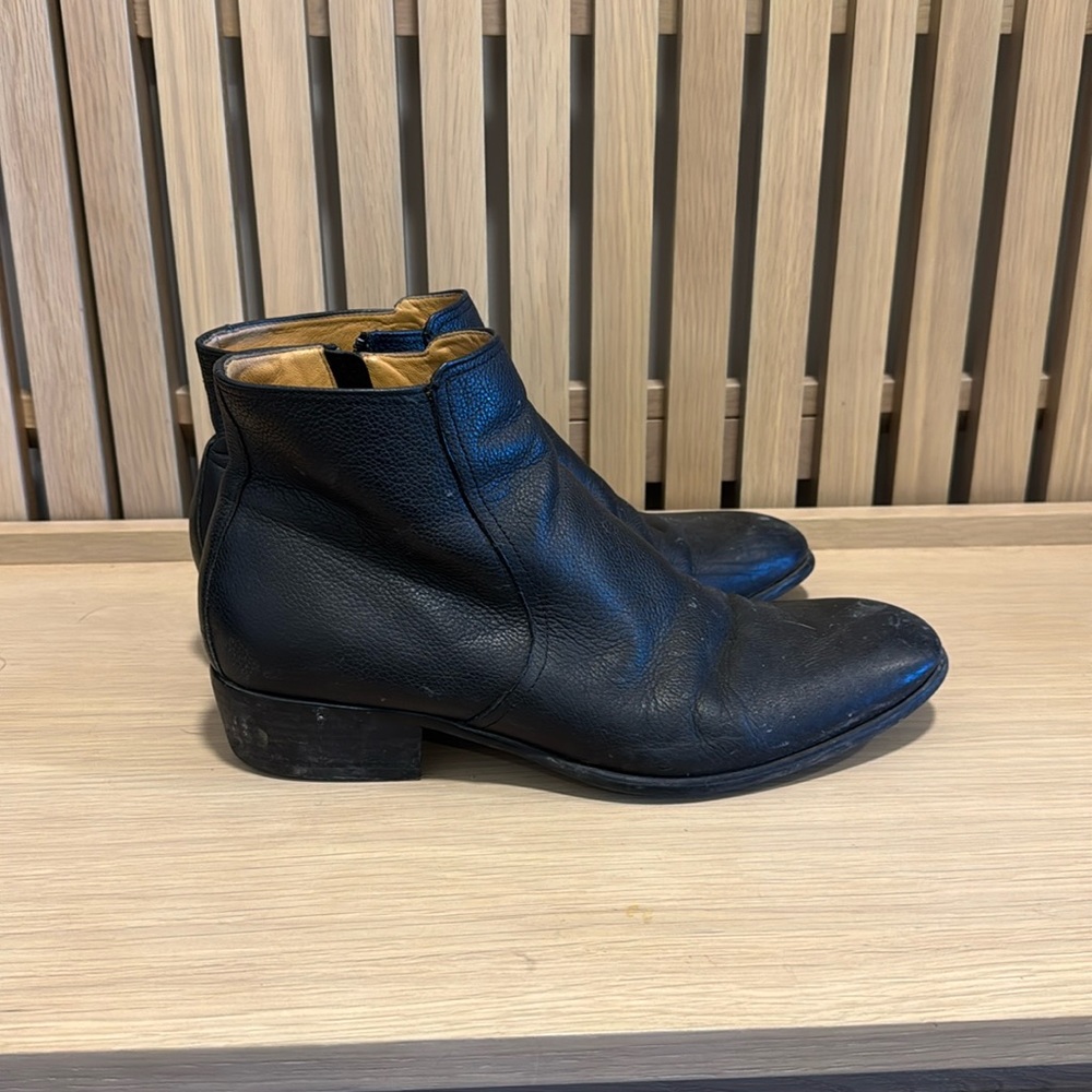 Black leather boot